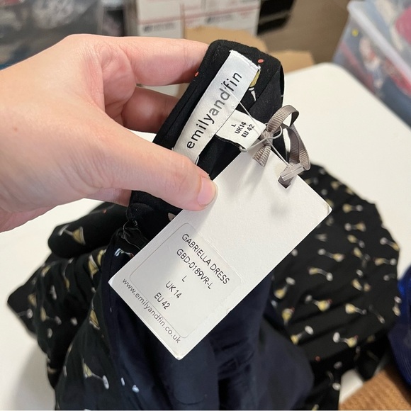 Emily and Fin Gabriella Manhattan Martini Print Dress Black UK 14 US 10 R - Picture 5 of 8